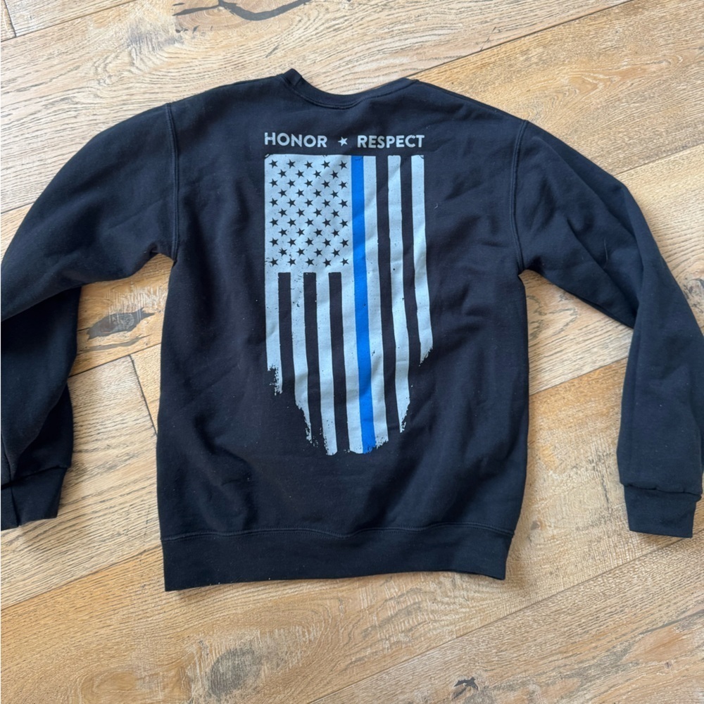 Black Honor Respect thin blue line Sweater